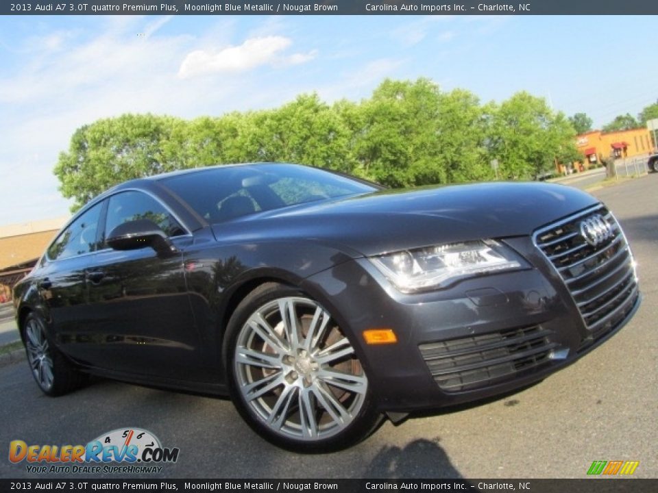 2013 Audi A7 3.0T quattro Premium Plus Moonlight Blue Metallic / Nougat Brown Photo #2