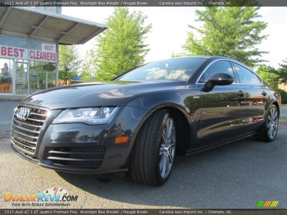 2013 Audi A7 3.0T quattro Premium Plus Moonlight Blue Metallic / Nougat Brown Photo #6