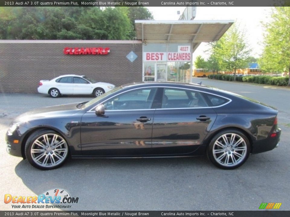 2013 Audi A7 3.0T quattro Premium Plus Moonlight Blue Metallic / Nougat Brown Photo #7