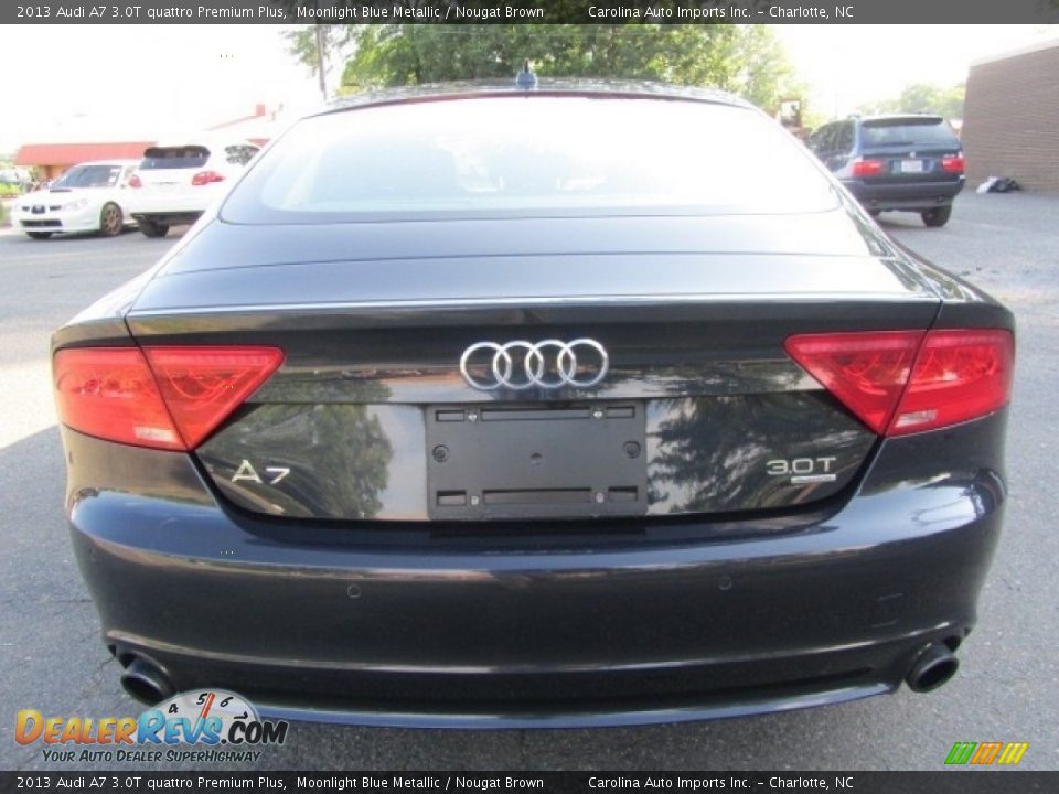 2013 Audi A7 3.0T quattro Premium Plus Moonlight Blue Metallic / Nougat Brown Photo #9