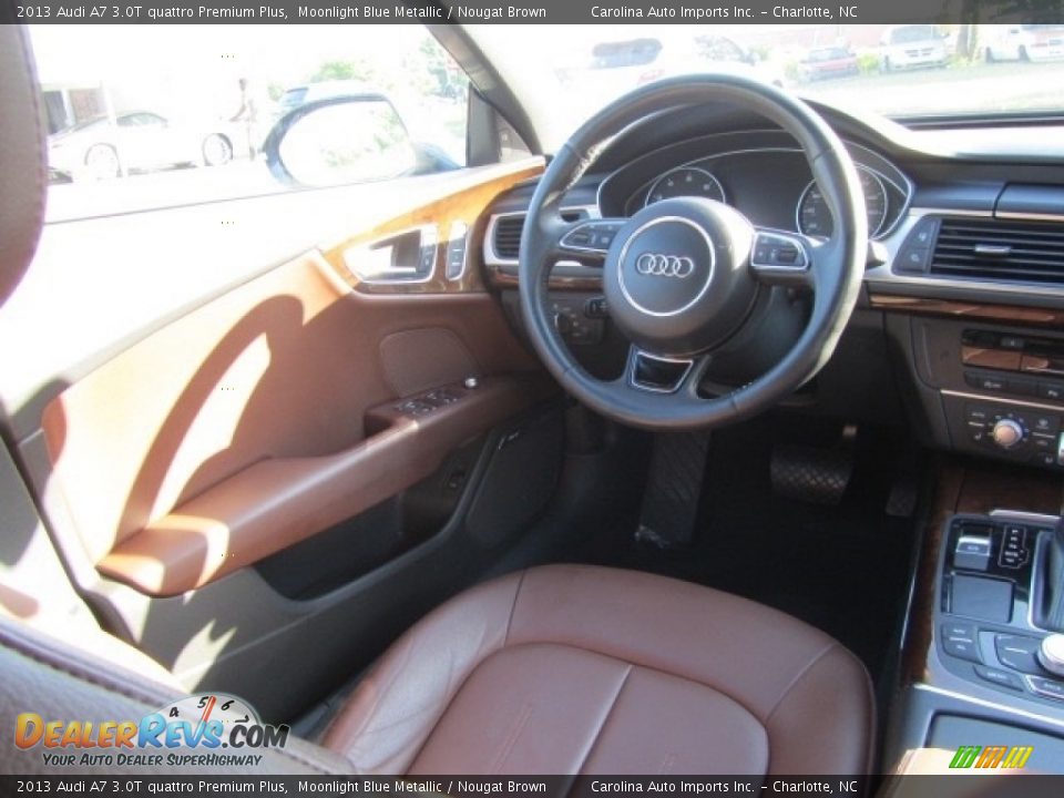 2013 Audi A7 3.0T quattro Premium Plus Moonlight Blue Metallic / Nougat Brown Photo #12