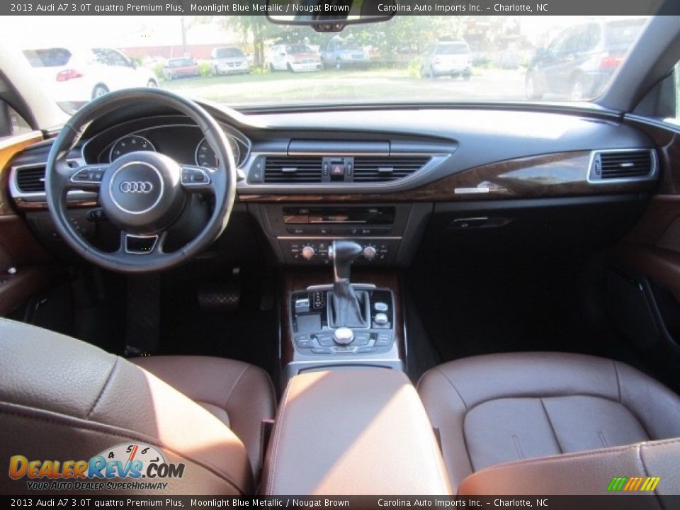 2013 Audi A7 3.0T quattro Premium Plus Moonlight Blue Metallic / Nougat Brown Photo #13