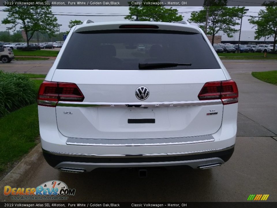 2019 Volkswagen Atlas SEL 4Motion Pure White / Golden Oak/Black Photo #5