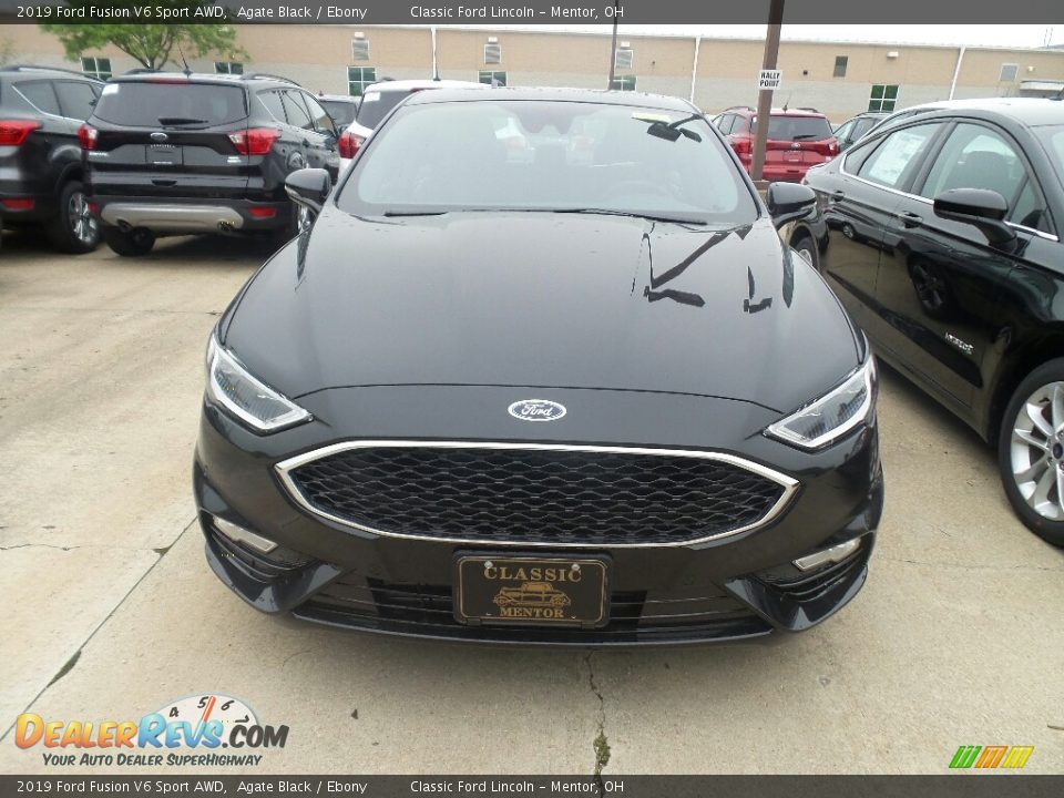 2019 Ford Fusion V6 Sport AWD Agate Black / Ebony Photo #2