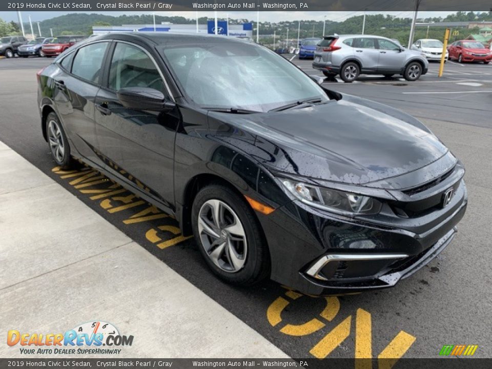 2019 Honda Civic LX Sedan Crystal Black Pearl / Gray Photo #4