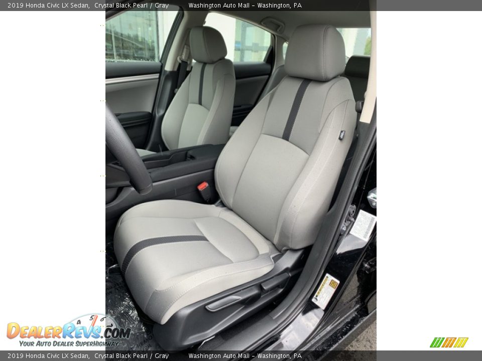 2019 Honda Civic LX Sedan Crystal Black Pearl / Gray Photo #14