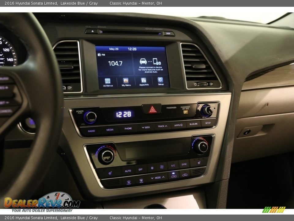 2016 Hyundai Sonata Limited Lakeside Blue / Gray Photo #9