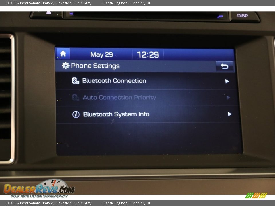 2016 Hyundai Sonata Limited Lakeside Blue / Gray Photo #11