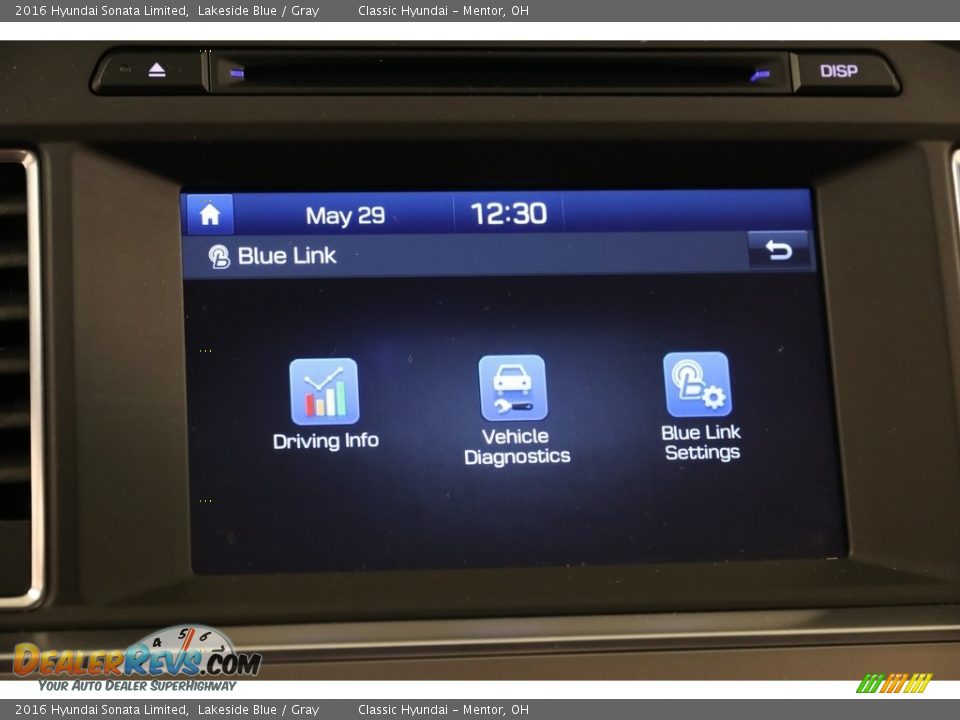 2016 Hyundai Sonata Limited Lakeside Blue / Gray Photo #14