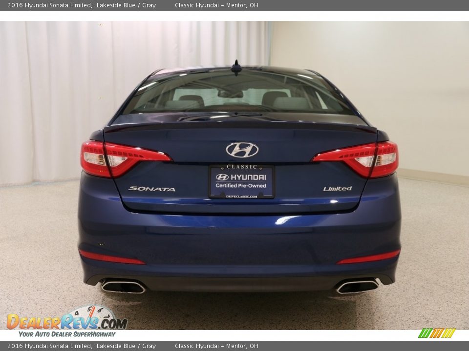 2016 Hyundai Sonata Limited Lakeside Blue / Gray Photo #20