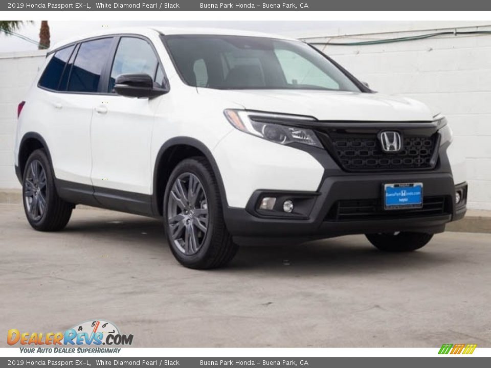 2019 Honda Passport EX-L White Diamond Pearl / Black Photo #1