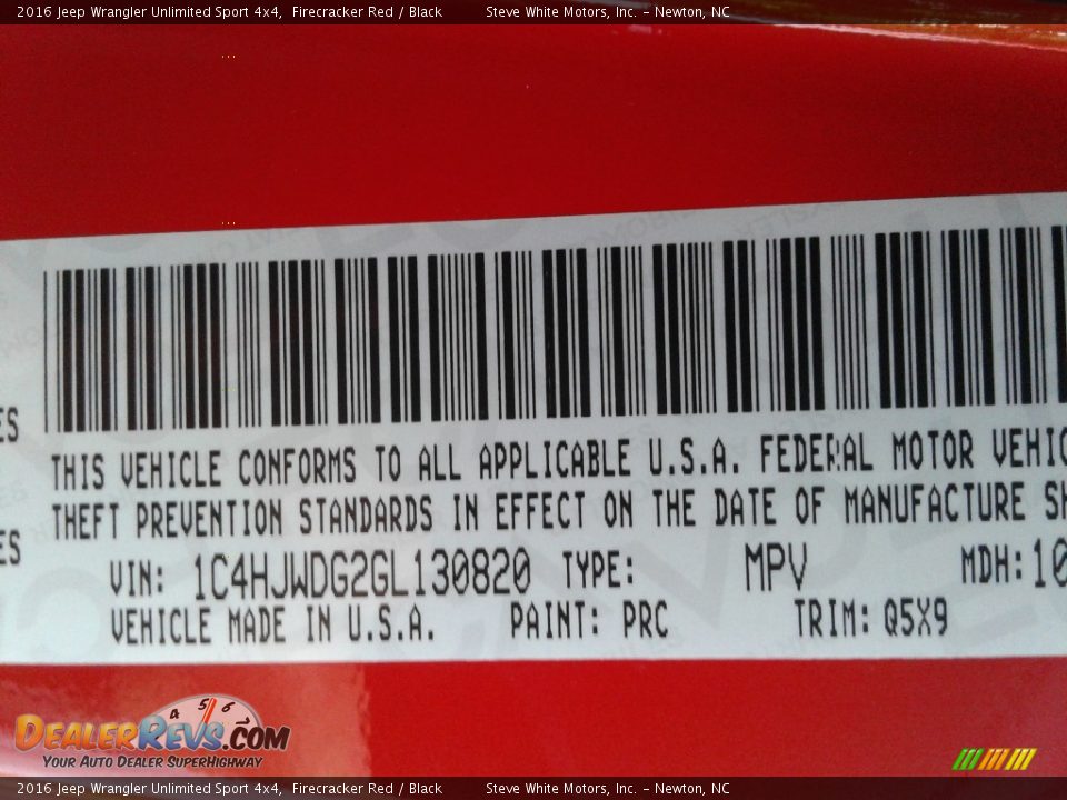 2016 Jeep Wrangler Unlimited Sport 4x4 Firecracker Red / Black Photo #29
