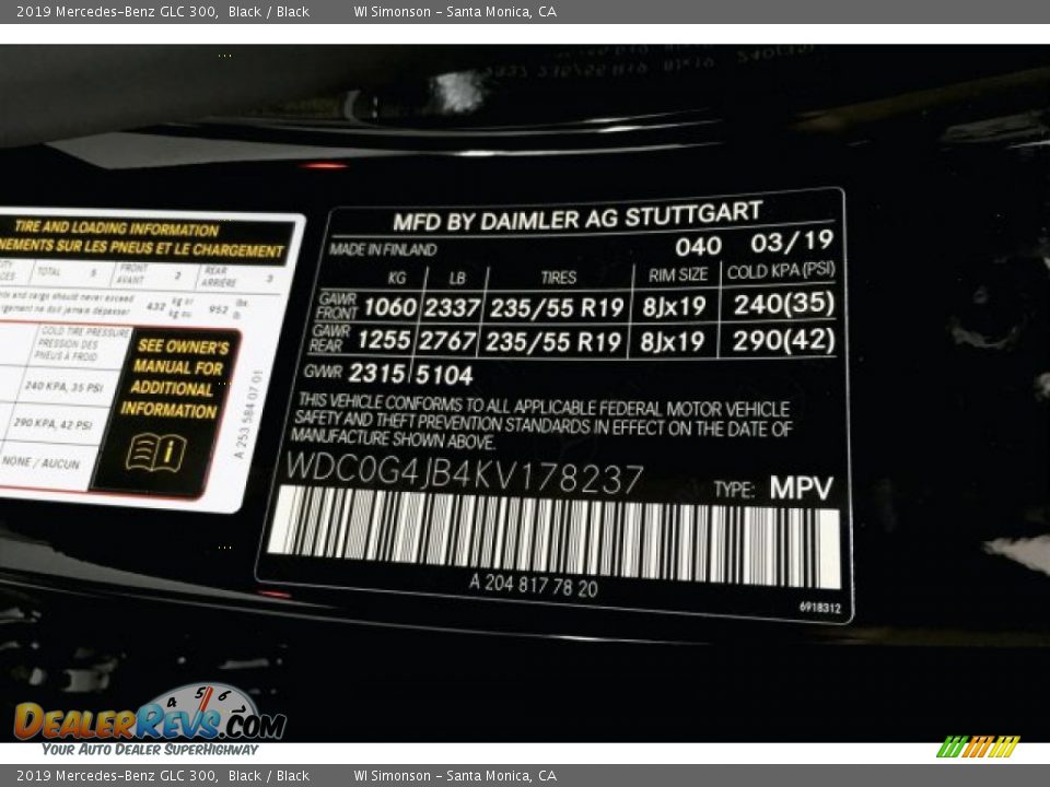 2019 Mercedes-Benz GLC 300 Black / Black Photo #11