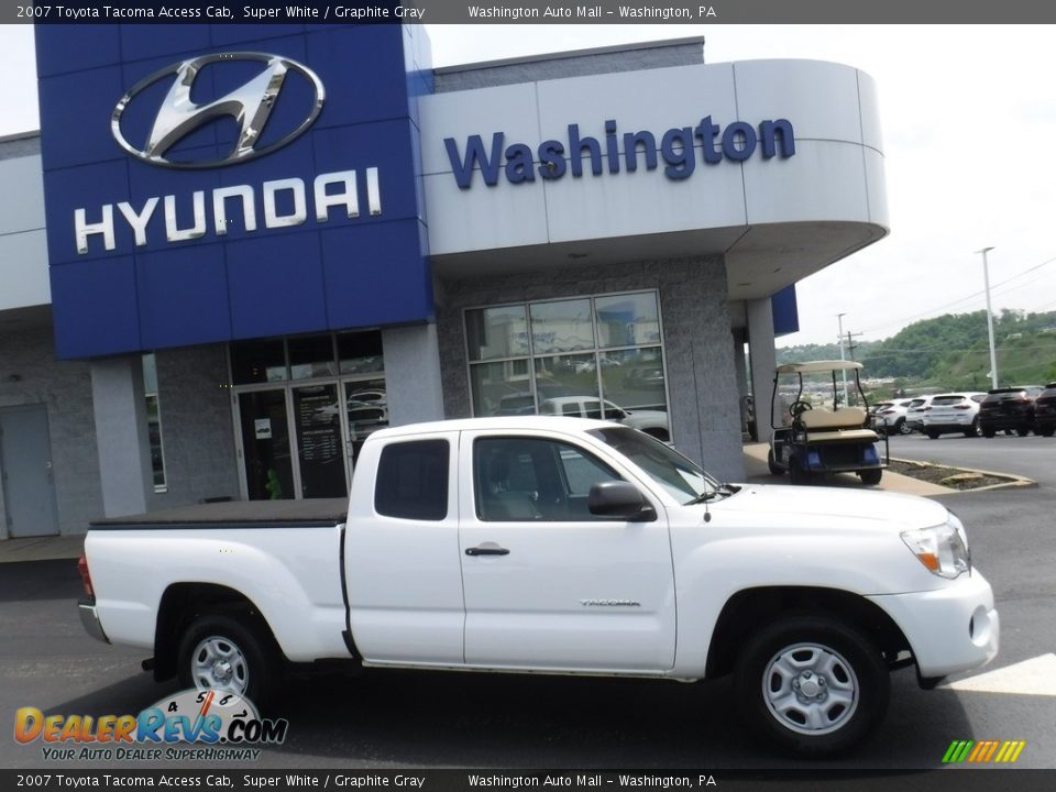 2007 Toyota Tacoma Access Cab Super White / Graphite Gray Photo #2
