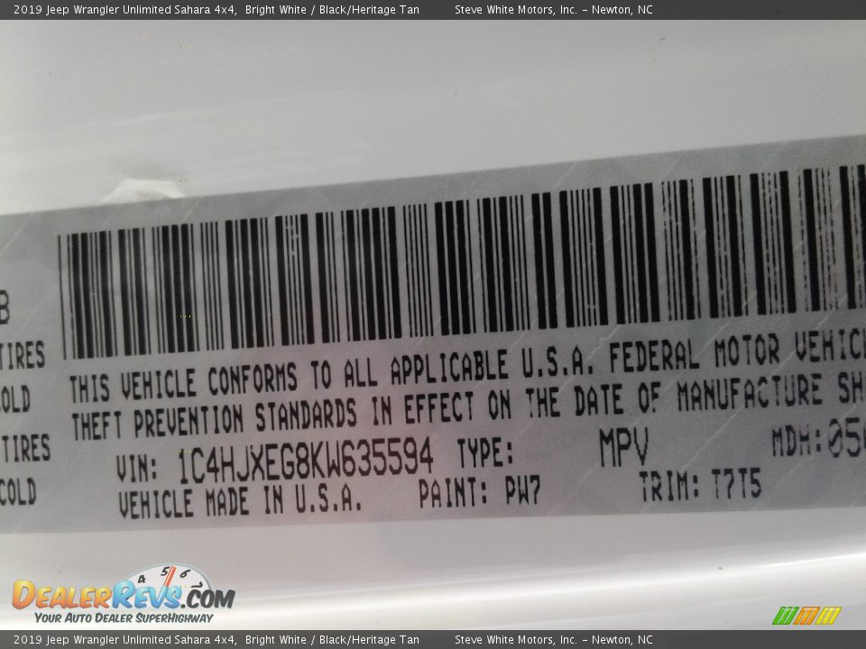 2019 Jeep Wrangler Unlimited Sahara 4x4 Bright White / Black/Heritage Tan Photo #31
