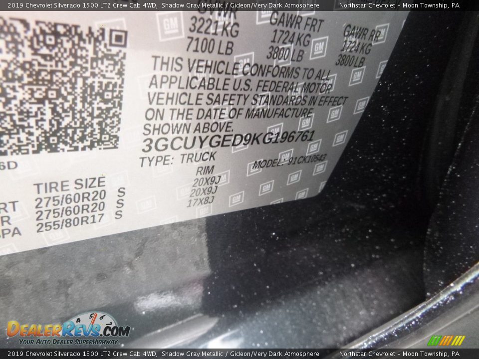 2019 Chevrolet Silverado 1500 LTZ Crew Cab 4WD Shadow Gray Metallic / Gideon/Very Dark Atmosphere Photo #16