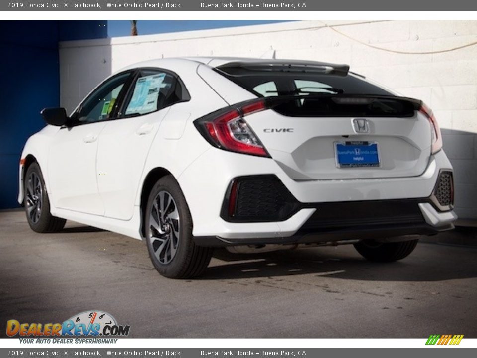 2019 Honda Civic LX Hatchback White Orchid Pearl / Black Photo #2