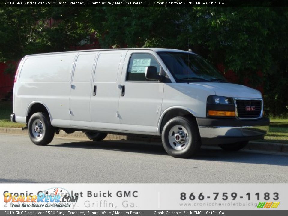 2019 GMC Savana Van 2500 Cargo Extended Summit White / Medium Pewter Photo #1