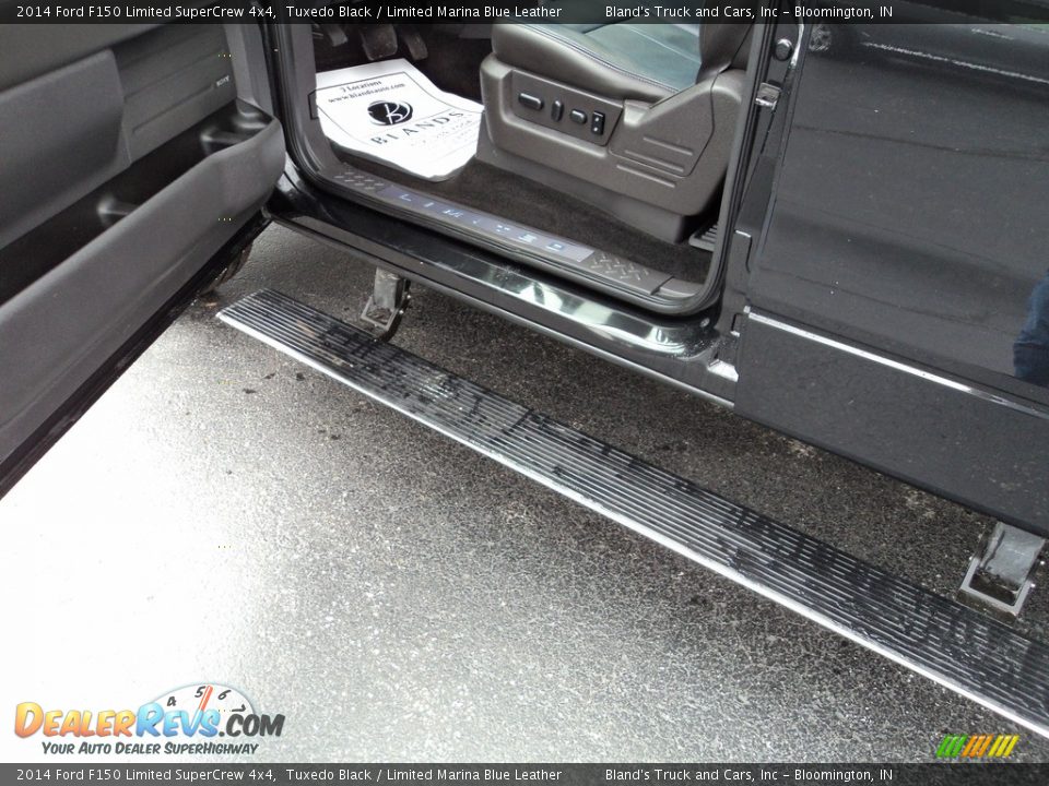 2014 Ford F150 Limited SuperCrew 4x4 Tuxedo Black / Limited Marina Blue Leather Photo #8