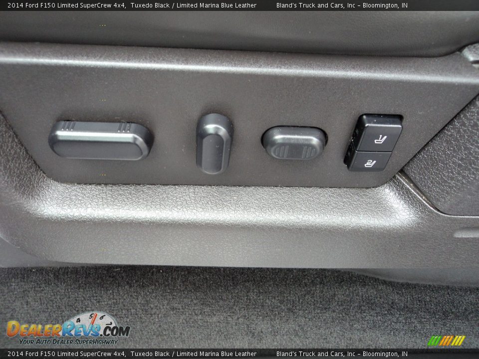 2014 Ford F150 Limited SuperCrew 4x4 Tuxedo Black / Limited Marina Blue Leather Photo #12