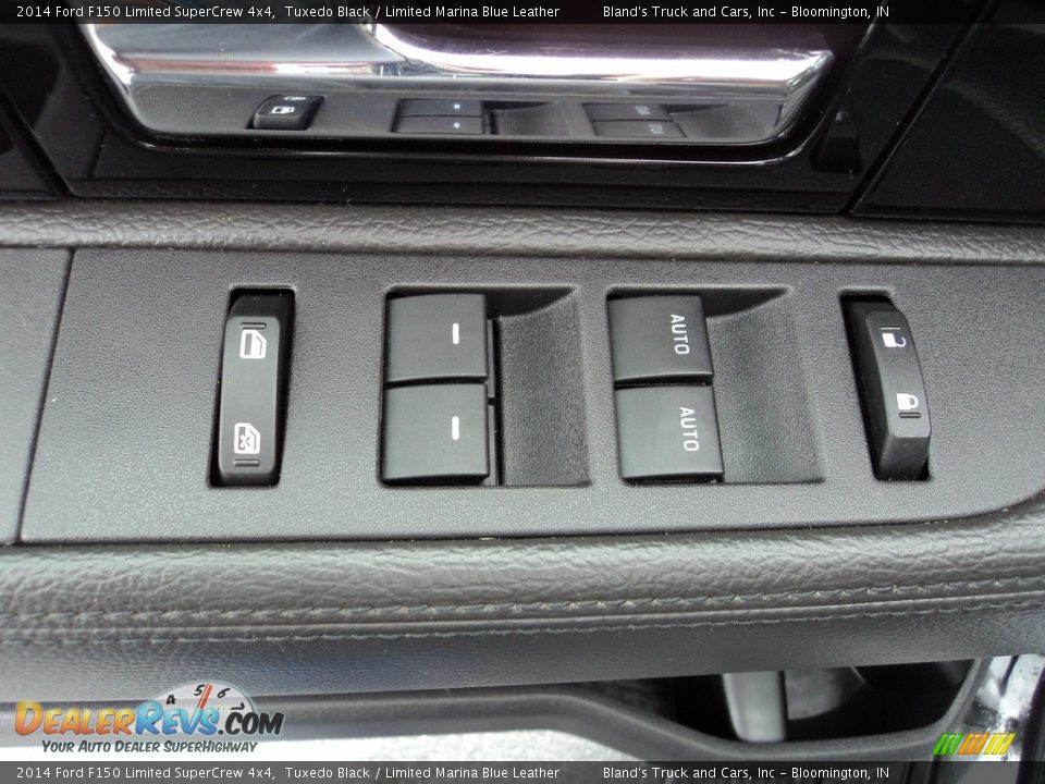 2014 Ford F150 Limited SuperCrew 4x4 Tuxedo Black / Limited Marina Blue Leather Photo #13