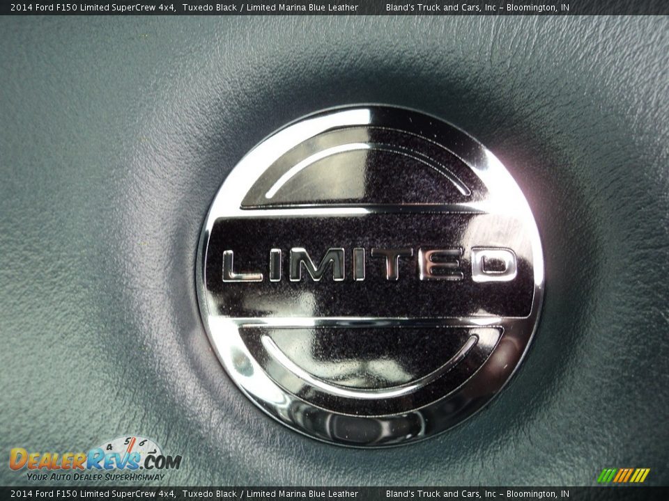 2014 Ford F150 Limited SuperCrew 4x4 Tuxedo Black / Limited Marina Blue Leather Photo #15