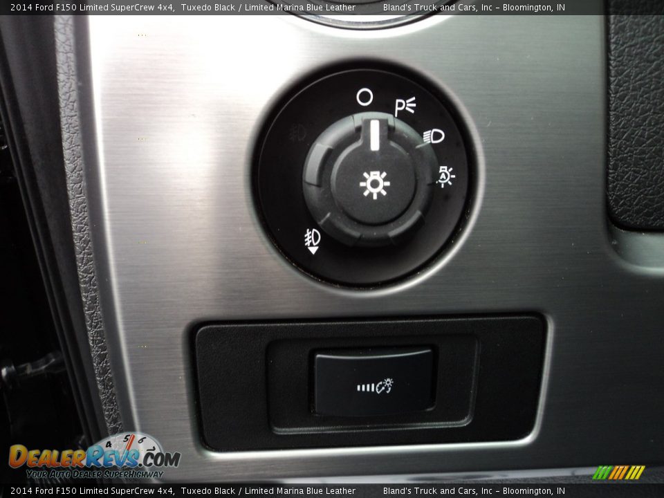 2014 Ford F150 Limited SuperCrew 4x4 Tuxedo Black / Limited Marina Blue Leather Photo #16