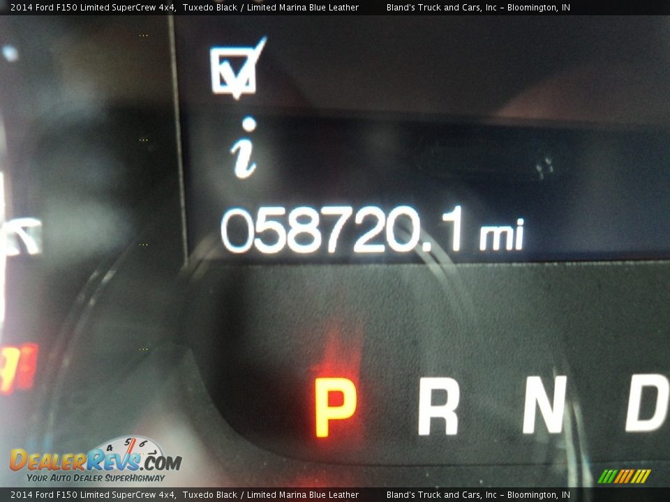 2014 Ford F150 Limited SuperCrew 4x4 Tuxedo Black / Limited Marina Blue Leather Photo #19