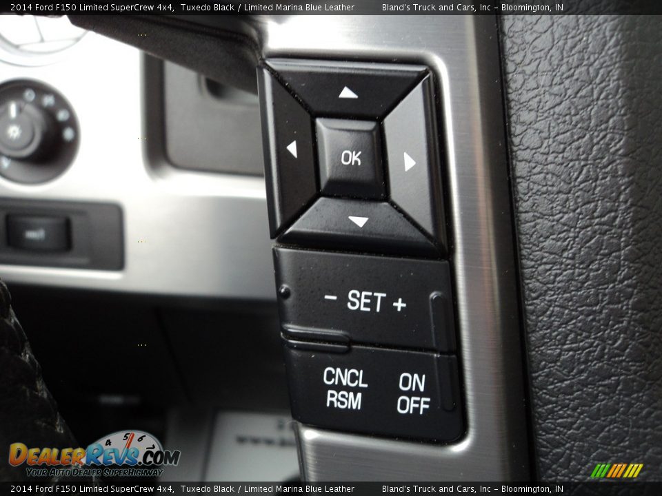 2014 Ford F150 Limited SuperCrew 4x4 Tuxedo Black / Limited Marina Blue Leather Photo #20