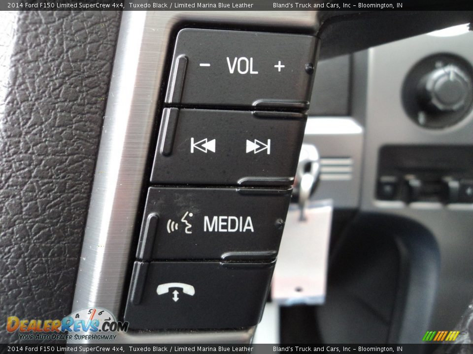 2014 Ford F150 Limited SuperCrew 4x4 Tuxedo Black / Limited Marina Blue Leather Photo #21