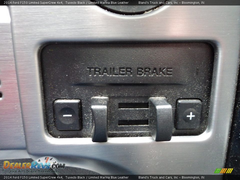 2014 Ford F150 Limited SuperCrew 4x4 Tuxedo Black / Limited Marina Blue Leather Photo #23
