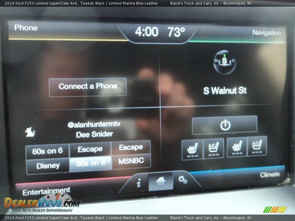 2014 Ford F150 Limited SuperCrew 4x4 Tuxedo Black / Limited Marina Blue Leather Photo #24
