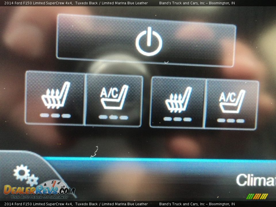 2014 Ford F150 Limited SuperCrew 4x4 Tuxedo Black / Limited Marina Blue Leather Photo #25