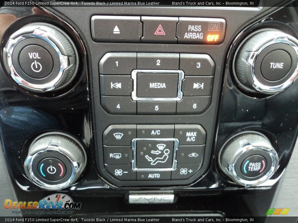 2014 Ford F150 Limited SuperCrew 4x4 Tuxedo Black / Limited Marina Blue Leather Photo #28