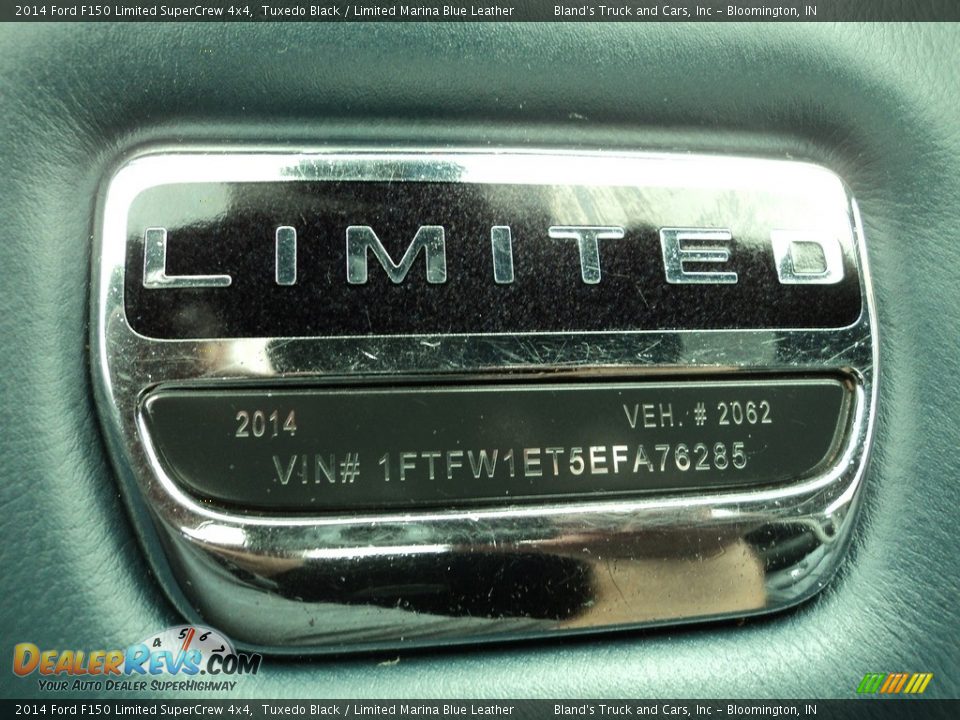 2014 Ford F150 Limited SuperCrew 4x4 Tuxedo Black / Limited Marina Blue Leather Photo #31