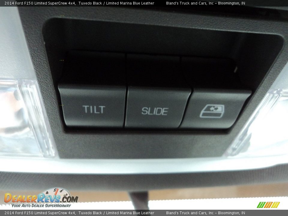 2014 Ford F150 Limited SuperCrew 4x4 Tuxedo Black / Limited Marina Blue Leather Photo #32