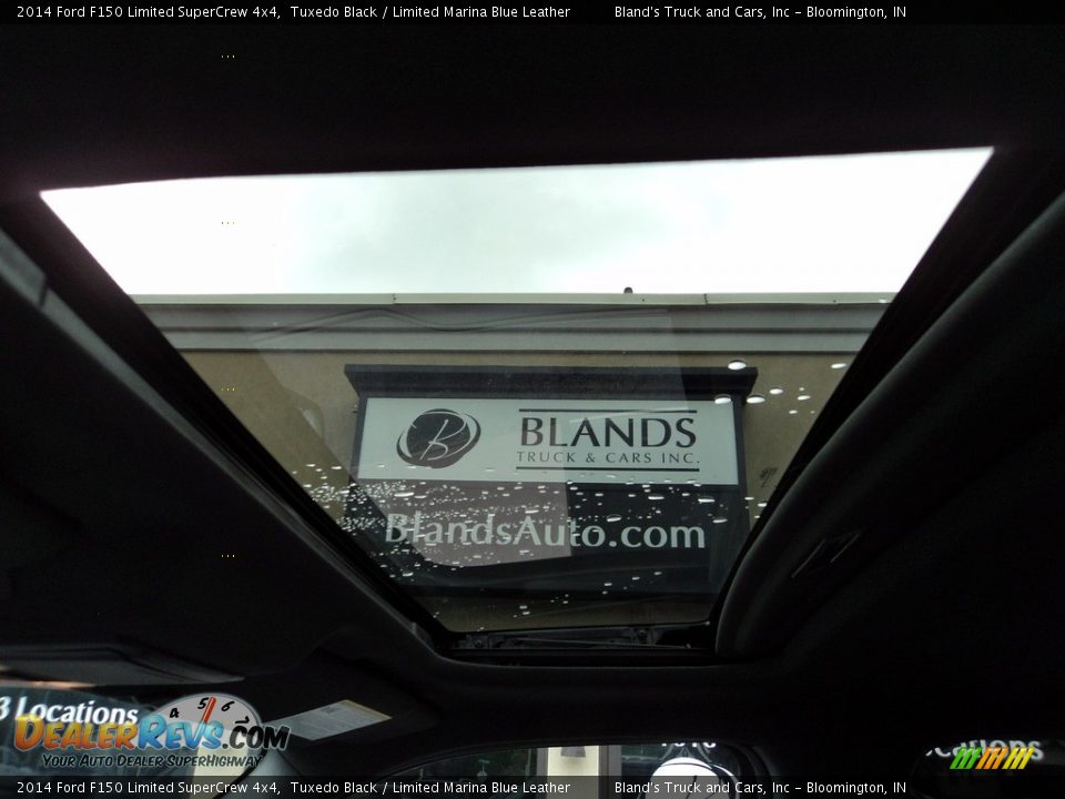 2014 Ford F150 Limited SuperCrew 4x4 Tuxedo Black / Limited Marina Blue Leather Photo #33