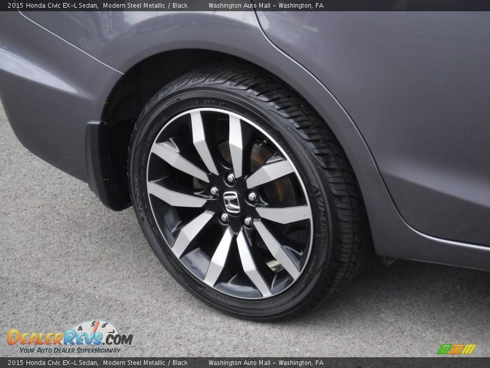 2015 Honda Civic EX-L Sedan Modern Steel Metallic / Black Photo #3