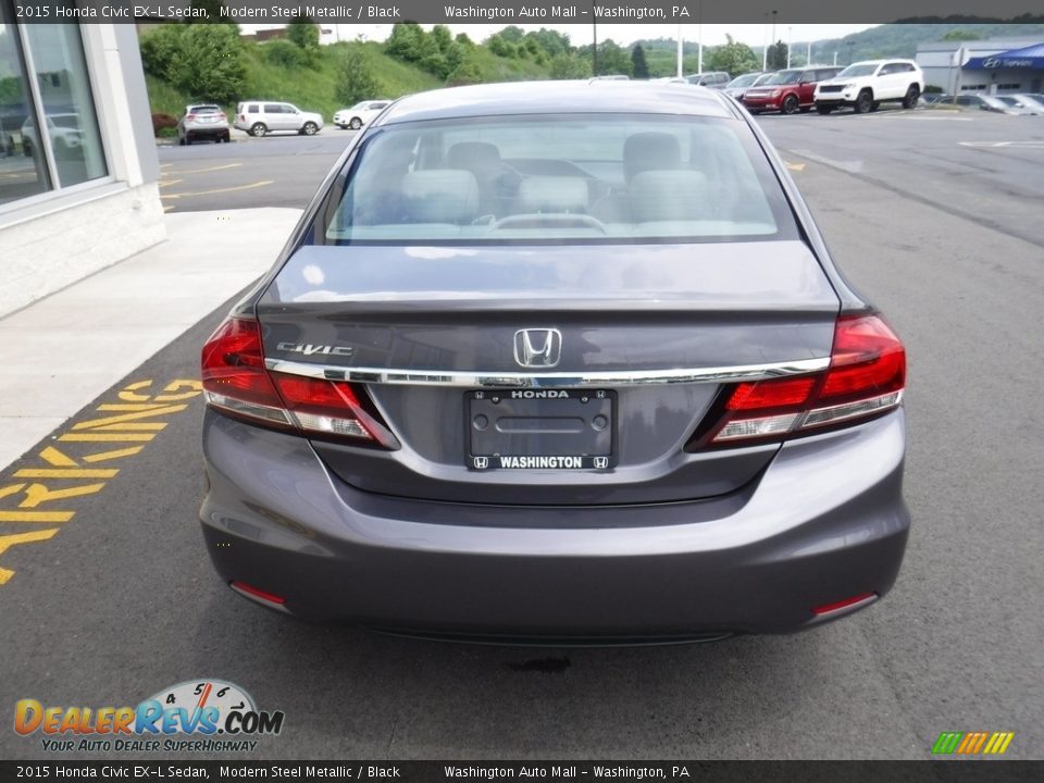 2015 Honda Civic EX-L Sedan Modern Steel Metallic / Black Photo #9