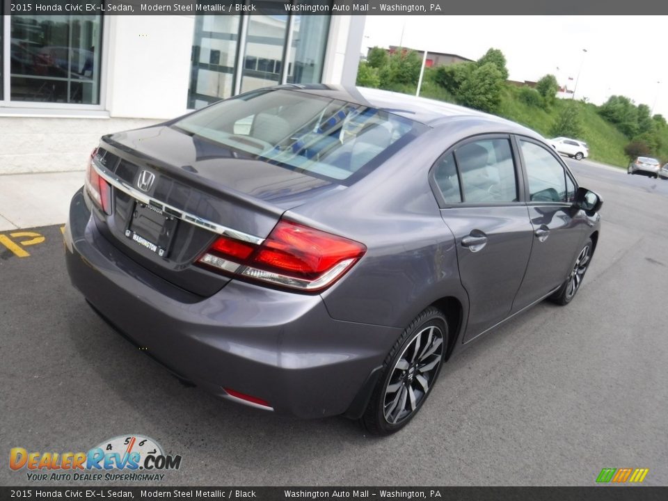 2015 Honda Civic EX-L Sedan Modern Steel Metallic / Black Photo #10