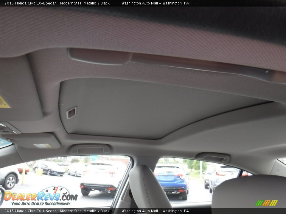 2015 Honda Civic EX-L Sedan Modern Steel Metallic / Black Photo #11