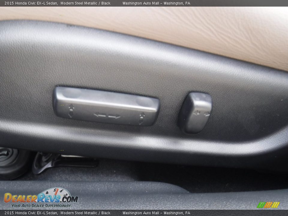 2015 Honda Civic EX-L Sedan Modern Steel Metallic / Black Photo #14