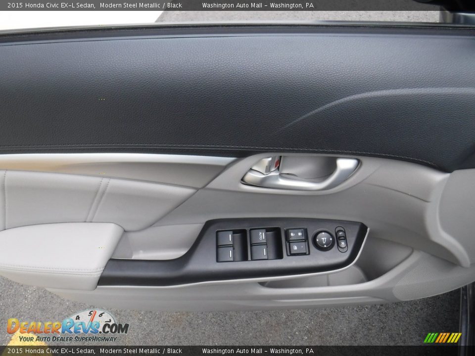 2015 Honda Civic EX-L Sedan Modern Steel Metallic / Black Photo #15
