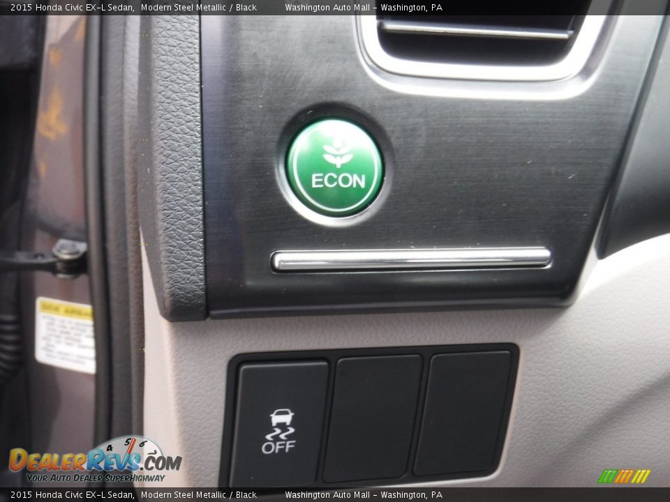 2015 Honda Civic EX-L Sedan Modern Steel Metallic / Black Photo #16