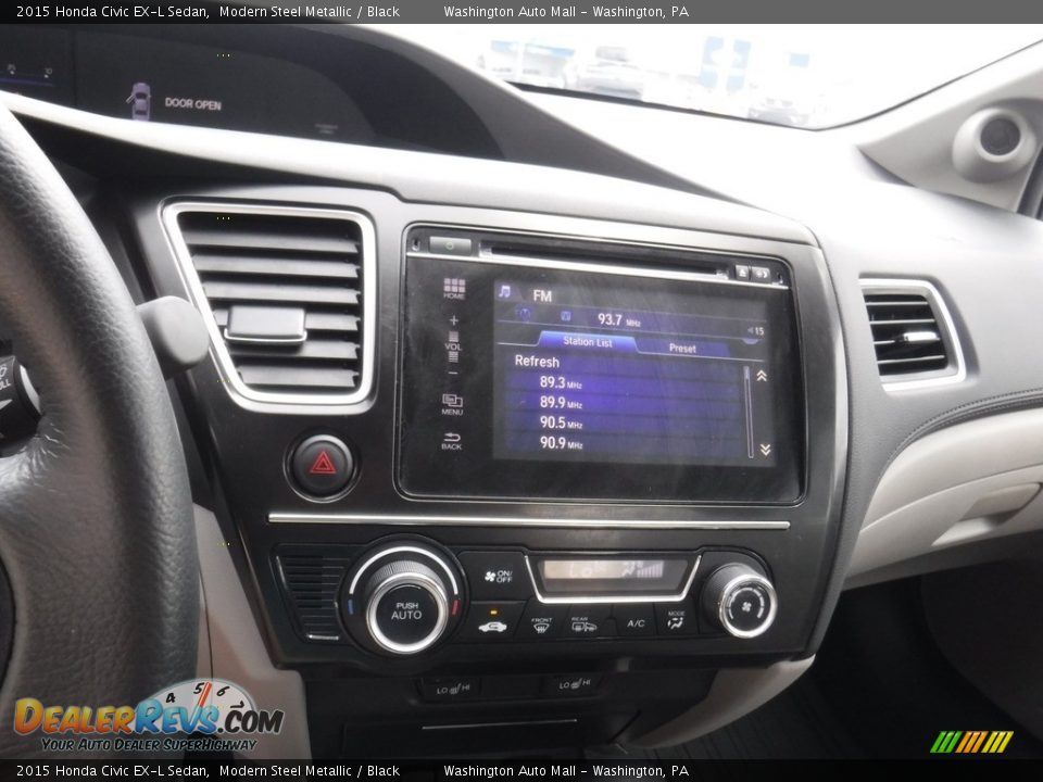 2015 Honda Civic EX-L Sedan Modern Steel Metallic / Black Photo #18