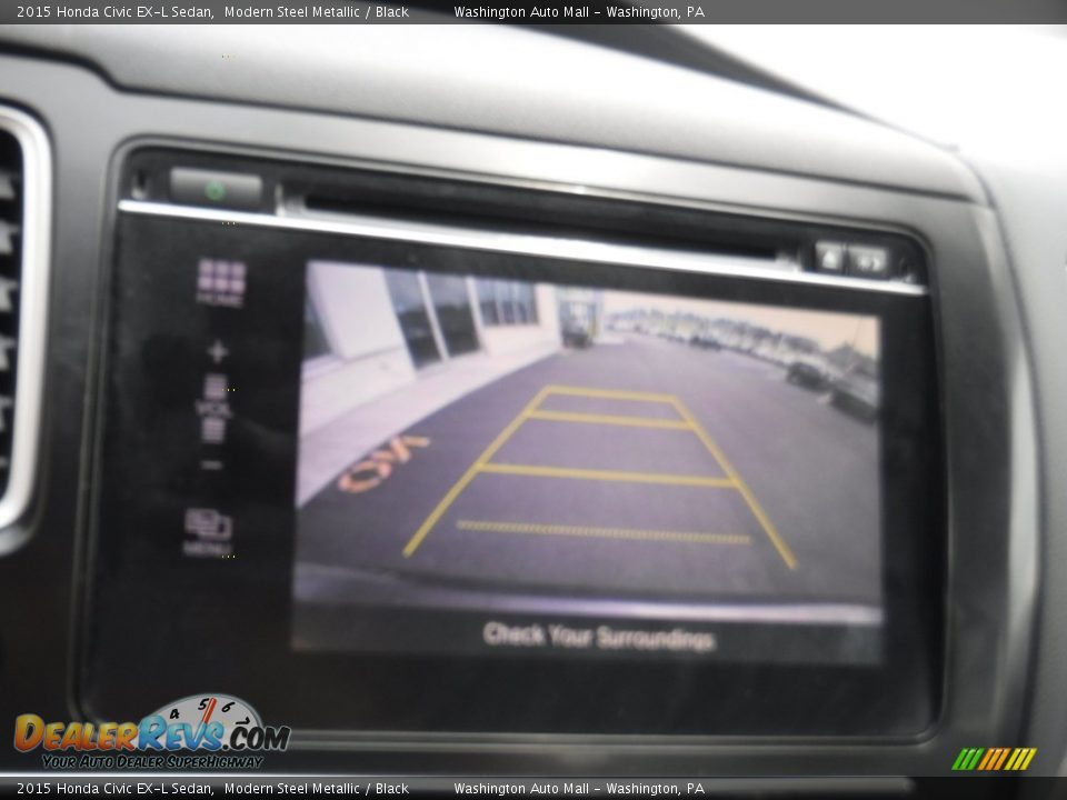 2015 Honda Civic EX-L Sedan Modern Steel Metallic / Black Photo #19