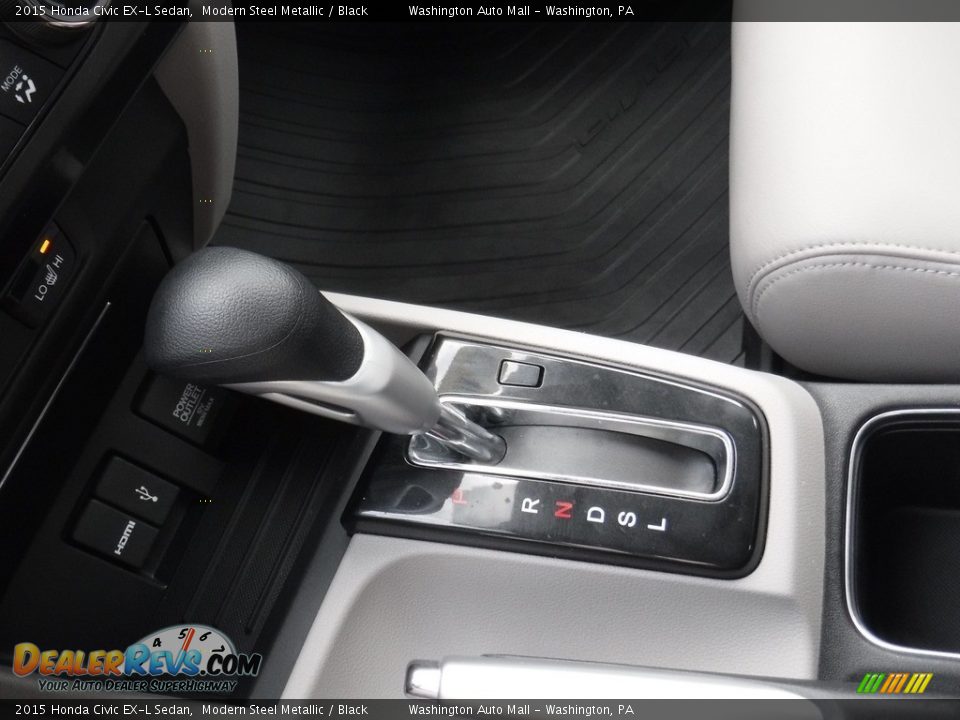 2015 Honda Civic EX-L Sedan Modern Steel Metallic / Black Photo #20