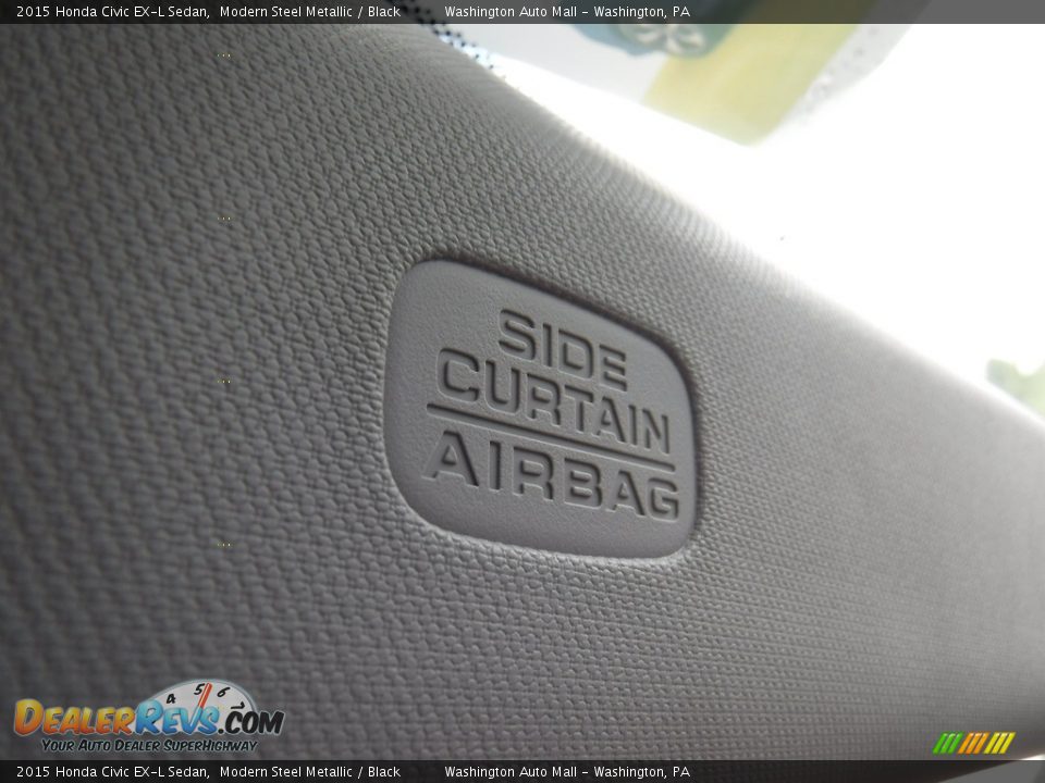 2015 Honda Civic EX-L Sedan Modern Steel Metallic / Black Photo #23