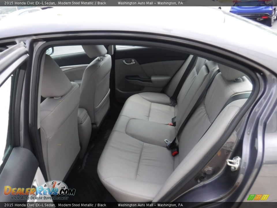 2015 Honda Civic EX-L Sedan Modern Steel Metallic / Black Photo #24