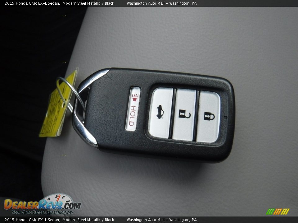 2015 Honda Civic EX-L Sedan Modern Steel Metallic / Black Photo #25